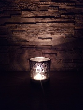 ŚWIECZNIK LUSTRZANY WZÓR ROŚLINNY NA TEALIGHT 2039