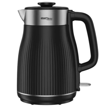 Bezdrátová Rychlovarná Konvice Černá Ocelová S Pojistkou 1.8 L 2400 W