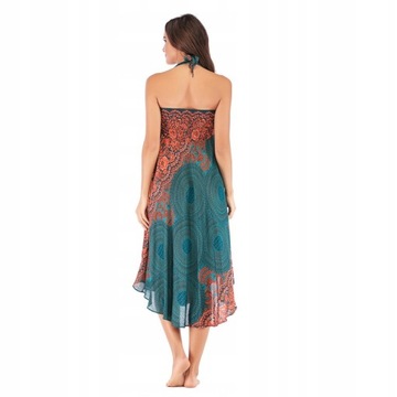 ZWIEWNA DŁUGA SPÓDNICA MAXI DO KOSTEK BOHO DAMSKAM