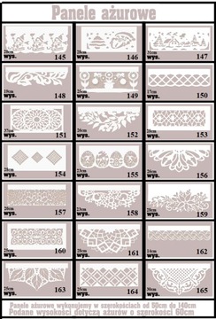 Panel ażurowy do firan ażur 184 wzory panama 120cm