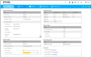 LTE 4G WiFi РОУТЕР ZYXEL LTE3202-M430 ДЛЯ SIM-КАРТЫ