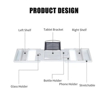 Bamboo Spa Organize поддон для ванны, белый