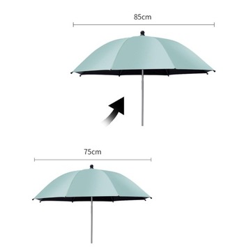 Parasol przeciwsłoneczny do wózka dziecięcego, regulowany 360 stopni, anty UV 75 cm, zielony