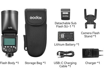 Вспышка GODOX V1 PRO C со знаменитой вспышкой Canon EOS