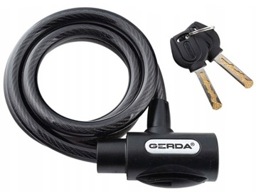 Zapięcie rowerowe GERDA FLEX 1200/12V na klucz linka czarne
