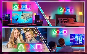 НЕОНОВАЯ НОЧНАЯ ЛАМПА НЕОНОВЫЕ СИМВОЛЫ ДЛЯ ГЕЙМПАДА PS4