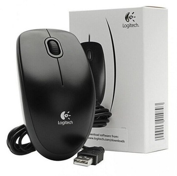 Mysz przewodowa Logitech B100 czarna USB x70