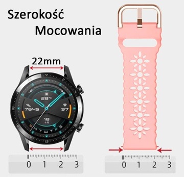 PASEK UNIWERSALNY 22mm do ZEGARKA SMARTWATCHA HUAWEI XIAOMI SAMSUNG RÓŻOWY