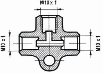 TRÓJNIK T126 GWINT WEWNĘTRZNY [MM] : M10X1