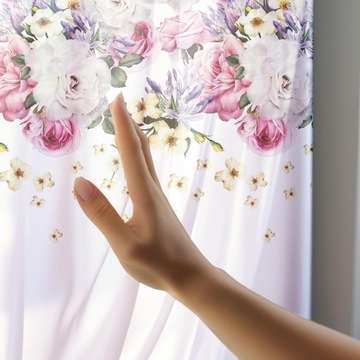 ГОТОВАЯ ШТОРА 140х240 ОКРАШЕННАЯ ВУАЛЬ С УЗОРОМ ЛЯГУШКИ 010