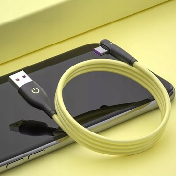Кабель USB Type C для быстрой зарядки, УГОЛ 90°, 1,5 м
