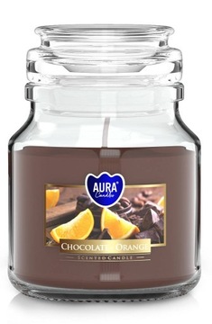 Świąteczna Świeca zapachowa słoik Czekolada Pomarańcza 7cm 28h Aura candles