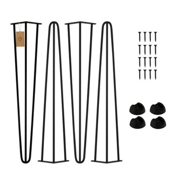 MORIA DESIGN 4 x Hairpin legs Nogi meblowe metalowe 71 cm 3 pręty GRATIS