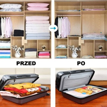 ВАКУУМНЫЕ ПАКЕТЫ ДЛЯ ОДЕЖДЫ ПОСТЕЛЬНЫЕ ПРИНАДЛЕЖНОСТИ ВАКУУМНЫЙ ПАКЕТ 4 РАЗМЕРА 12 ШТ + НАСОС