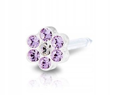 KOLCZYK DO PRZEKŁUWANIA USZU DAISY VIOLET/CRYSTAL