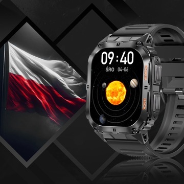 SMARTWATCH ZEGAREK MĘSKI MENU POLSKIE SPORT PULS ROZMOWY SMART WATCH AMOLED