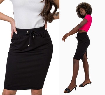 Юбка-свитшот миди POCKETS F479 темно-синий 38 M