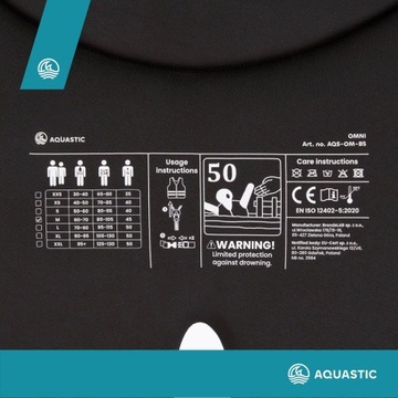 Kamizelka asekuracyjna KAPOK AQUASTIC Omni 50N XL na kajak SUP
