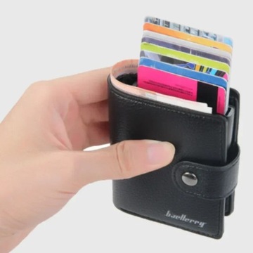 Мужские кошельки Новинка для мужчин карты с рисунком личи RFID автоматическая резинка