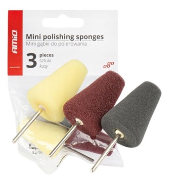 Gąbki pady polerskie mini zestaw do polerowania stożek stożkowe AMIO-03715