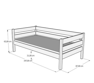 Кровать КАРО-З Односпальная 190х80 Молодёжная