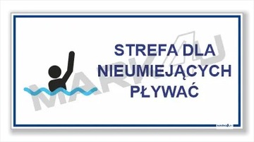 Strefa dla nieumiejących pływać | Druk UV | Basen