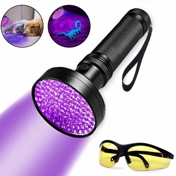 LATARKA UV Z 100 DIODAMI LED, LAMPA UV WYKRYWACZ MOCZU ZWIERZĄT DOMOWYCH