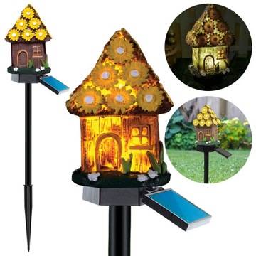 Солнечная лампа, уличная садовая лампа, узор сказочного домика, 40 см