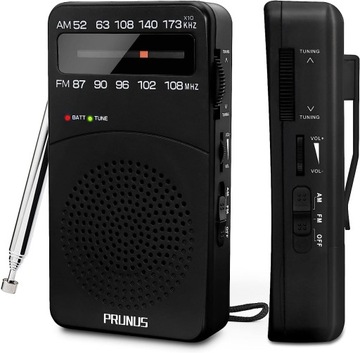 RADIO KIESZONKOWE PRUNUS FM AM PRZENOŚNE KLIPS