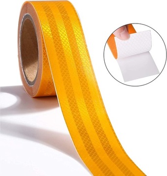 ЖЕЛТАЯ СВЕТООТРАЖАЮЩАЯ ЛЕНТА САМОКЛЕЯЩАЯСЯ ПЛЕНКА 5 СМ