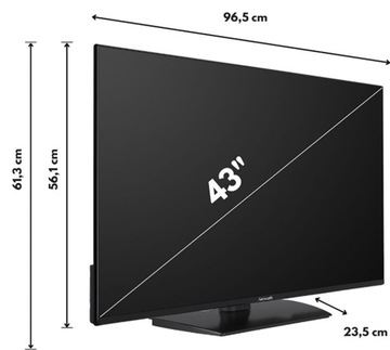 SMART TV 43 дюйма Hanseatic 43U800UDS 4K HDR10 Android 11 БЕЗРАМОЧНЫЙ