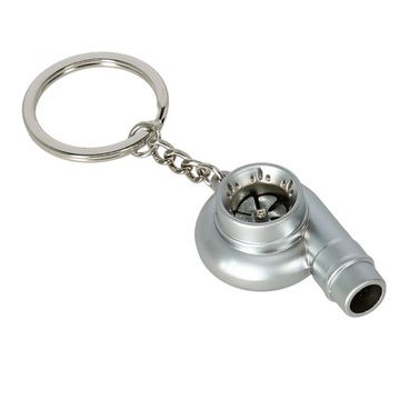Brelok do kluczy srebrna turbina prezent dla kierowcy zawieszka do auta