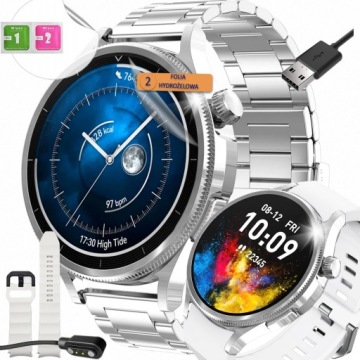 Chytré Hodinky Hodinky Pl Hovory Sport Smart Watch Gt Stříbrné Pánské Fólie