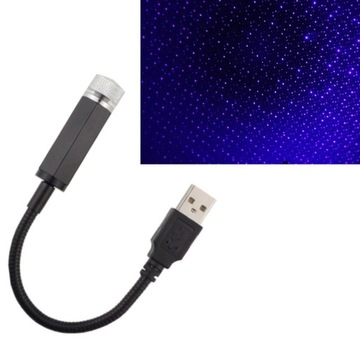PROJEKTOR USB LED Samochodowy GWIAZDY NIEBIESKI