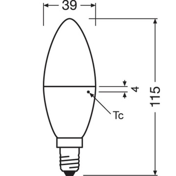 Светодиодная лампа E14 7Вт = 60Вт 4000К OSRAM STAR Свеча