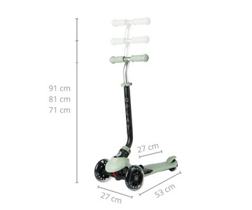 ТРЕХКОЛЕСНЫЙ СКУТЕР QPLAY РУЧКА СИДЕНЬЯ ДЛЯ ПОХОДНИКА ЗЕЛЕНЫЕ КОЛЕСА С СВЕТОДИОДНОЙ СВЕТОДИОДАМИ SEMA PRO