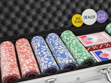 ПРЕМИУМ ПОКЕРНЫЙ НАБОР 500 ФИШЕК 2 КОЛОДЫ КАРТ + КОСТИ + ЧЕМОДАН