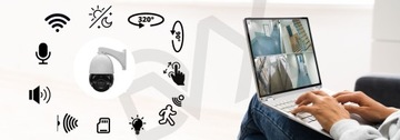 Wi-Fi IP-КАМЕРА ОПТИЧЕСКИЙ ЗУМ 36-кратное вращение PTZ IP 8MPx ВОДОЗАЩИТНАЯ LAN PoE