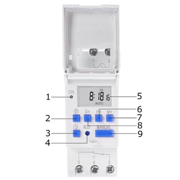 ЭЛЕКТРОННЫЙ ПРОГРАММАТОР-ТАЙМЕР НА DIN-РЕЙКУ ЕЖЕНЕДЕЛЬНЫЙ ЖК-дисплей