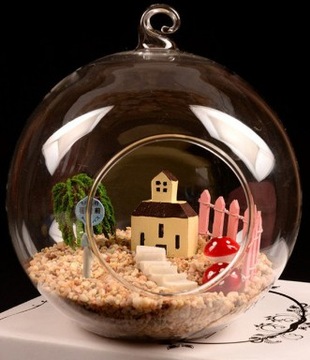 Подсвечник Декоративная стеклянная безделушка с отверстием для украшений своими руками 8см 6 шт.