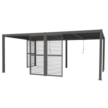 ŚCIANKA ŻALUZJOWA DO PERGOLI KEA SZARA PANEL BOCZNY 90 CM ALUMINIOWY