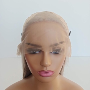 Парик LACE FRONT, серый блондин + БЕСПЛАТНАЯ шапочка