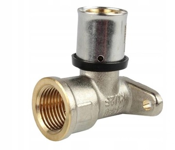 PEX KOLANO Z ŁAPKAMI ZAPRASOWYWANE 16x1/2 GW