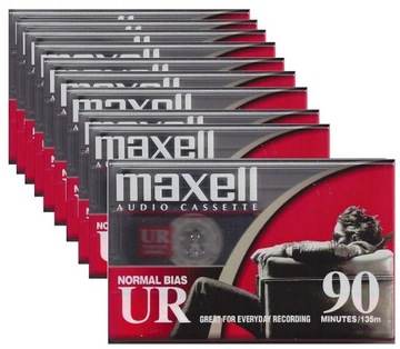 10x NOWE KASETY MAGNETOFONOWE KASETA AUDIO maxell NORMAL BIAS UR 90min