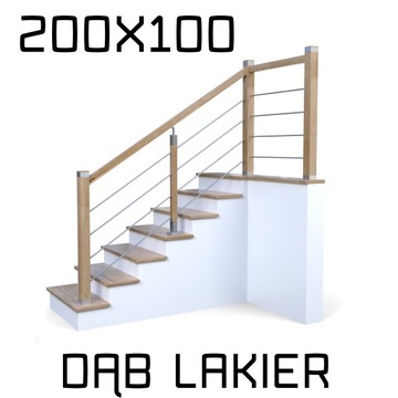 Balustrada barierka drewniana nierdzewna ND2 2x1m