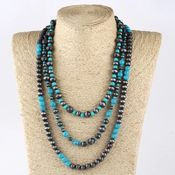 RH Fashion Bohemian Jewelry Accessory 3 Layer CCB Navajo Pearls Necklaces