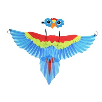 Zestaw strojów ptaka dla dzieci Ubieranka Płaszcz Kostium dla dzieci na Halloween Papuga Niebieska