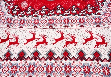 Damski sweter świąteczny w góry i renifery Vip Stendo 68369 czerwony M