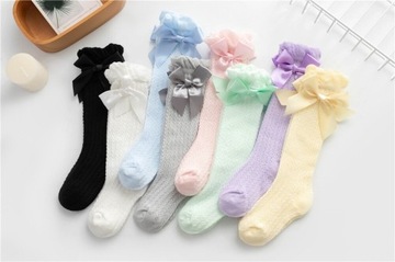 Носки гольфы с бантиками VELVET GREY 104-116-122