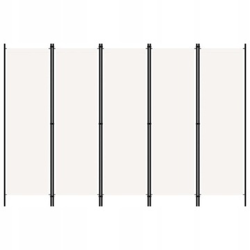 Экран vidaXL 5-панельный, кремовый, 250 х 180 см